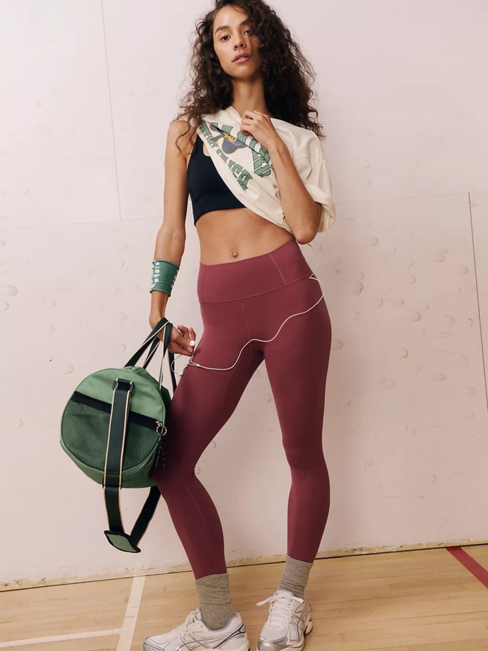 Free People High-Waist Seam Detail Leggings - Wine